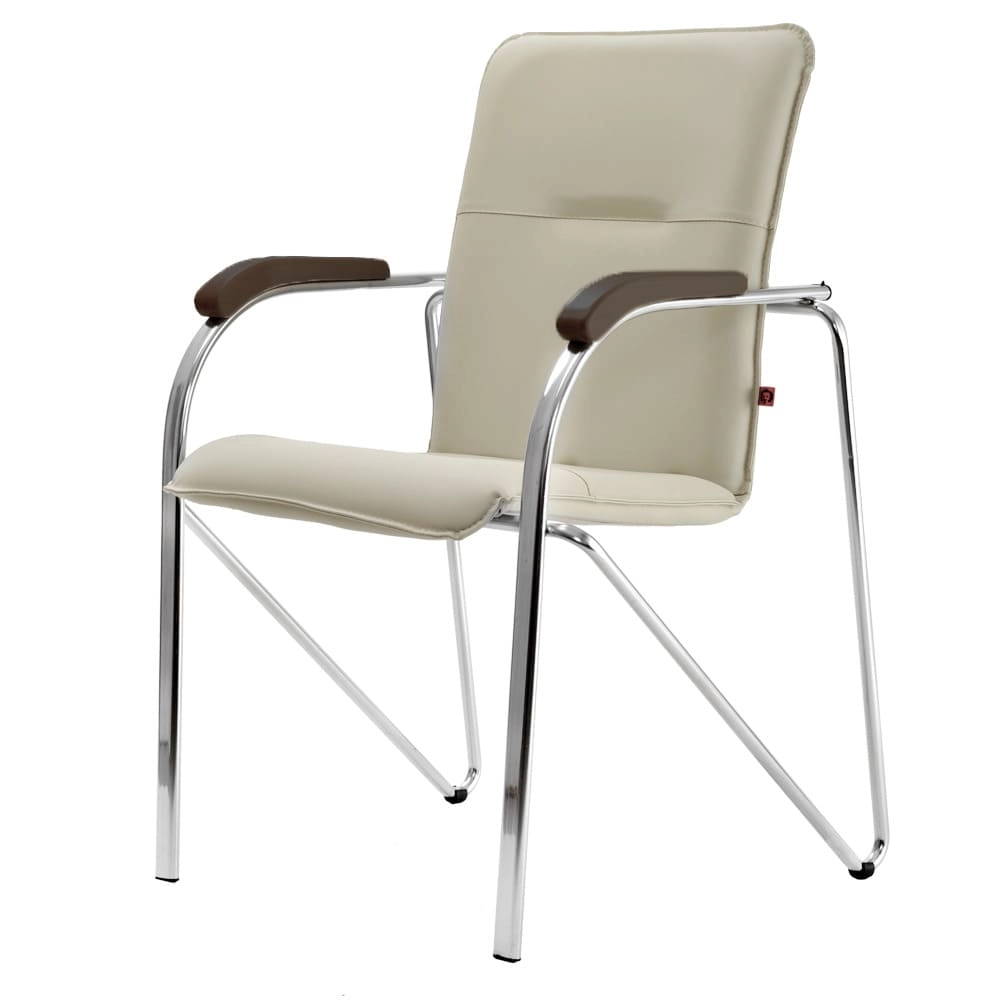 Самба BOX4 стул (Кожа иск., DO, №122 (кремовый), Орех (1031), CH)